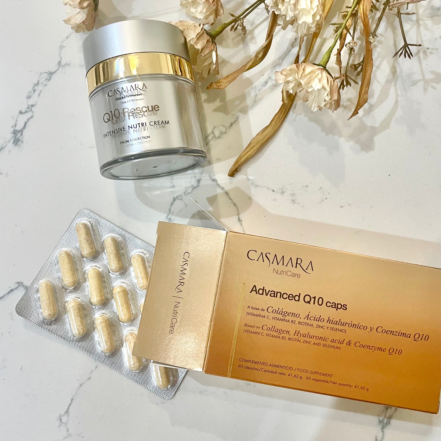 Pack Crema Recuperadora Antiedad Q10 y nutricosmético Q10 - CASMARA